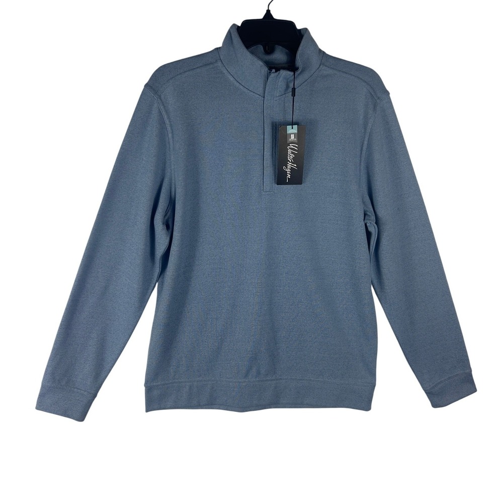 Walter Hagen Mens P11 Midweight 1/4 Zip Grey Sky Heather Golf Pullover Small NWT